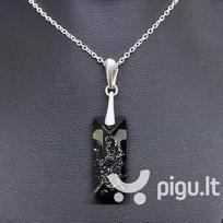 Sidabrinis kaklo papuošalas moterims DiamondSky Growing Crystal II Silver Night su Swarovski kristalais