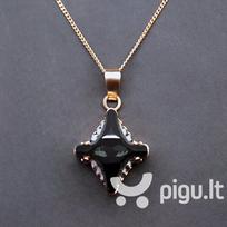 Kaklo papuošalas moterims DiamondSky Crystal Rhombus II (Graphite Lite Chrome) su Swarovski kristalais