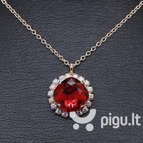 Kaklo papuošalas moterims DiamondSky Glare III Scarlet su Swarovski kristalais