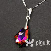 Sidabrinis kaklo papuošalas moterims DiamondSky „Baroque IV (Vitrail Medium)“ su Swarovski kristalais