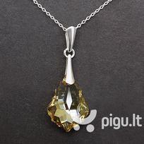 Sidabrinis kaklo papuošalas moterims DiamondSky „Baroque IV (Golden Shadow)“ su Swarovski kristalais