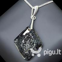 Kaklo papuošalas moterims DiamondSky „Growing Crystal (Silver Night)“ su Swarovski kristalais