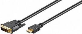 Kabelis MicroConnect HDMI 19 To DVI-D 18+1 2m Black