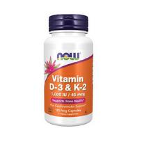 kapsule -  NOW Vitamin D-3 & K-2 120 Kapsulių (120 porcijų) - 1 nuotrauka