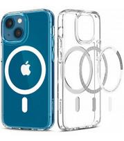 Baltas/skaidrus dėklas Apple iPhone 13 Mini telefonui "Spigen Ultra Hybrid MAG Magsafe"