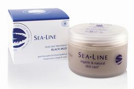  SEA LINE Dead Sea Treatment Black Mud Veido kaukė ir kūno įvyniojimas su juoduoju purvu 225ml