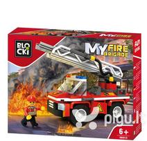 Konstruktorius Blocki MyFireBrigade Gaisrinė mašina su keltuvu KB0818, 109 vnt