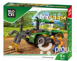 Konstruktorius Blocki MyFarm Traktorius su plūgu KB0317, 85 vnt