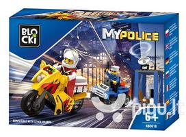 Konstruktorius Blocki MyPolice Vytis motociklu KB0618, 79 vnt