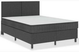 Lova VLX Elegant 3054725, balta/tamsiai pilka, 201x140.5 cm, su čiužiniu, su grotelėmis