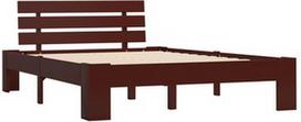 Lova VLX Solid Pine Wood 283174, ruda, 213x125 cm, su grotelėmis