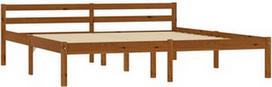 Lova VLX Solid Pine Wood 283212, ruda, 206x166 cm, su grotelėmis