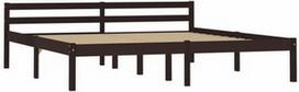 Lova VLX Solid Pine Wood 283206, ruda, 206x166 cm, su grotelėmis