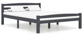 Lova VLX Solid Pinewood 322092, tamsiai pilka, 206x146 cm, su grotelėmis