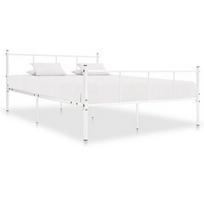 Lova VLX Metal 284631, balta, 206.4x125.2 cm, su grotelėmis