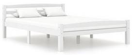 Lova VLX Solid Pinewood 322071, balta, 206x146 cm, su grotelėmis