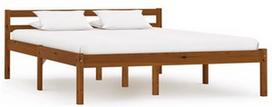 Lova VLX Solid Pinewood 283211, ruda, 206x146 cm, su grotelėmis