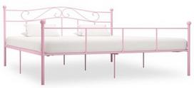 Lova VLX Metal 284543, rožinė, 208x207.5 cm, su grotelėmis