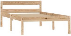 Lova VLX Pine Wood 283191, kreminė, 206x106 cm, su grotelėmis