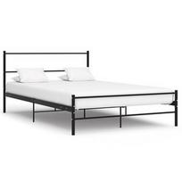Lova VLX Metal 284690, juoda, 205x126.5 cm, su grotelėmis