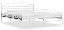 Lova VLX Metal 285306, balta, 210x207 cm, su grotelėmis