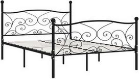 Lova VLX Metal 284456, juoda, 211x129 cm, su grotelėmis