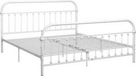 Lova VLX Metal 284497, balta, 213x191 cm, su grotelėmis