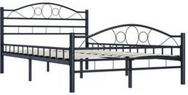Lova VLX Steel 285287, juoda, 210x127 cm, su grotelėmis