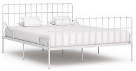 Lova VLX Metal 284607, balta, 204x205 cm, su grotelėmis