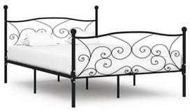 Lova VLX Metal 284457, juoda, 211x149 cm, su grotelėmis