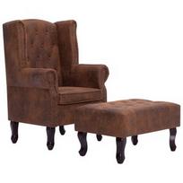 Fotelis VLX Faux Suede Leather 281277, rudas, 67 cm x 78 cm x 108 cm