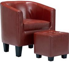 Fotelis VLX With Foot Bench 248061, raudonas, 57 cm x 64 cm x 70 cm