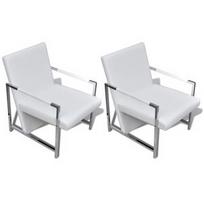 Fotelis VLX Faux Leather 270180, baltas, 69 cm x 53 cm x 73 cm