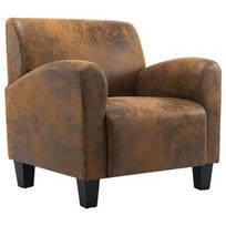 Fotelis VLX Faux Suede 248618, rudas, 69 cm x 71 cm x 77 cm