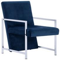 Fotelis VLX Velvet 282160, mėlynas, 69 cm x 53 cm x 73 cm
