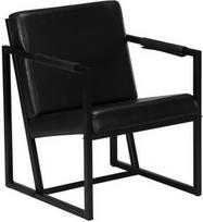 Fotelis VLX Leather 247801, juodas, 62 cm x 55 cm x 75 cm