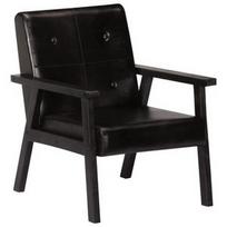 Fotelis VLX Leather 247642, juodas, 70 cm x 61 cm x 74 cm