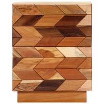Naktinis staliukas VLX Solid Reclaimed Wood 282731, rudas/įvairių spalvų, 30x40x50 cm
