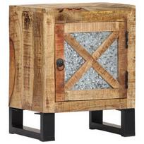 Naktinis staliukas VLX Solid Mango Wood 282759, juodas/šviesiai ruda, 30x40x50 cm