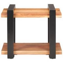 Naktinis staliukas VLX Solid Acacia Wood 320492, rudas/juodas, 40x50x40 cm