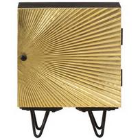 Naktinis staliukas VLX Solid Mango Wood 322680, aukso/juodas, 30x40x50 cm
