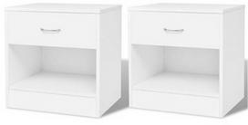 Naktinis staliukas VLX Nightstand Set 242547, baltas, 30.5x36.5x38 cm