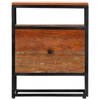 Naktinis staliukas VLX Solid Reclaimed Wood 282725, rudas/juodas, 30x40x5 cm