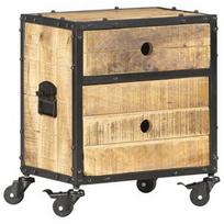 Naktinis staliukas VLX Rough Mango Wood 286379, rudas, 40x30x50 cm
