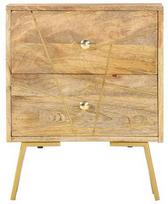 Naktinis staliukas VLX Solid Mango Wood 285876, rudas, 40x30x50 cm