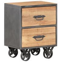 Naktinis staliukas VLX Bedside Cabinet 323513, rudas/pilkas, 30x40x51 cm