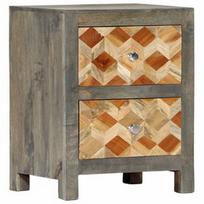 Naktinis staliukas VLX Bedside Cabinet 282734, rudas/pilkas, 30x40x50 cm