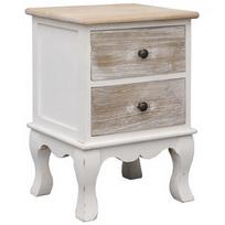 Naktinis staliukas VLX Bedside Cabinet 284064, rudas/baltas, 30x35x50 cm