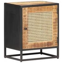 Naktinis staliukas VLX Bedside Cabinet 323140, rudas/juodas, 30x40x50 cm