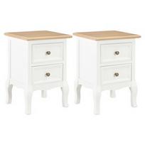Naktinis staliukas VLX Bedside Cabinet Set, baltas, 35x30x49 cm